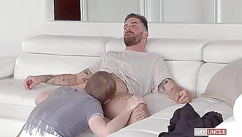 Sexy young chick with big dildo fucks herself