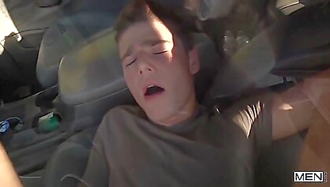 Sexy brunette hair with sex toy