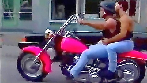 Sexy young girl with a big dildo fucks